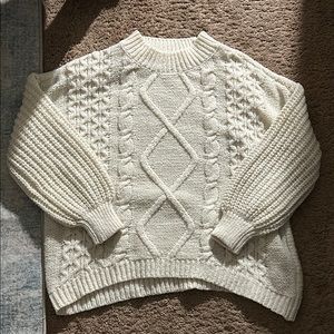 Cozy White Cable Knit Sweater